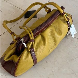 Spain Leather Mustard Yellow Calf Leather Handbag